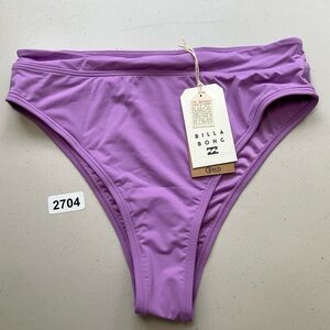 Billabong Bikini Bottom Small Purple Sol Searcher Rise Super Skimpy Coverage New